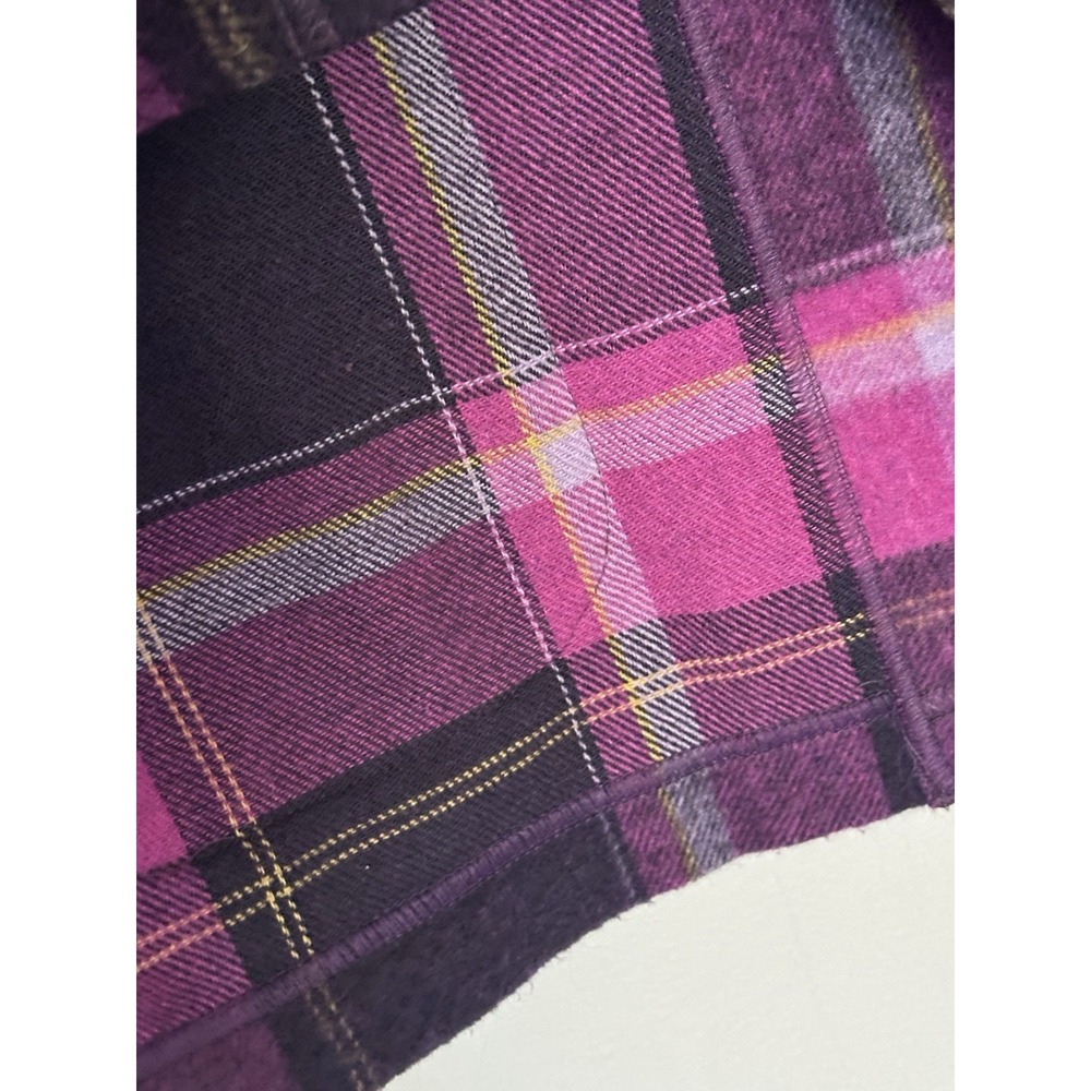 Schmeinck Jacket Womens 12 Purple Pink Plaid Wool Blend Coat Button Lightweight - Picture 6 of 11